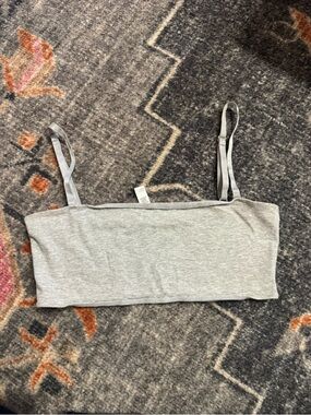 American Apparel Gray Womens Spandex Crop Bandeau Bralette Top Size Medium